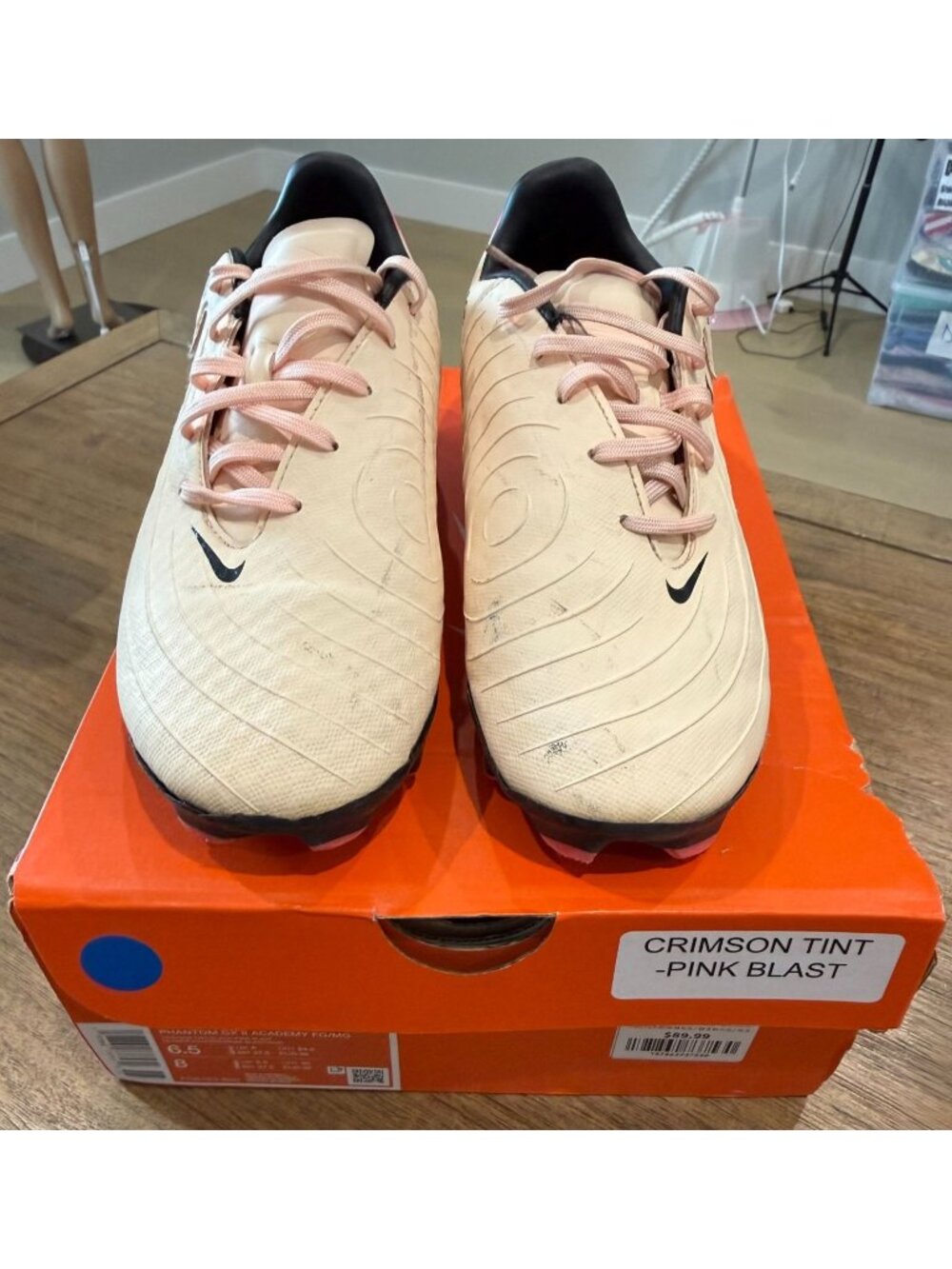 Nike Phantom GX II Academy FG/MG Soccer Cleats – Crimson Tint/Pink Blast (Size M